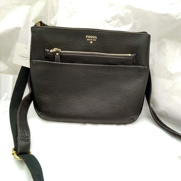 Fossil Tessa Black Leather Crossbody. - Picture 2 of 7